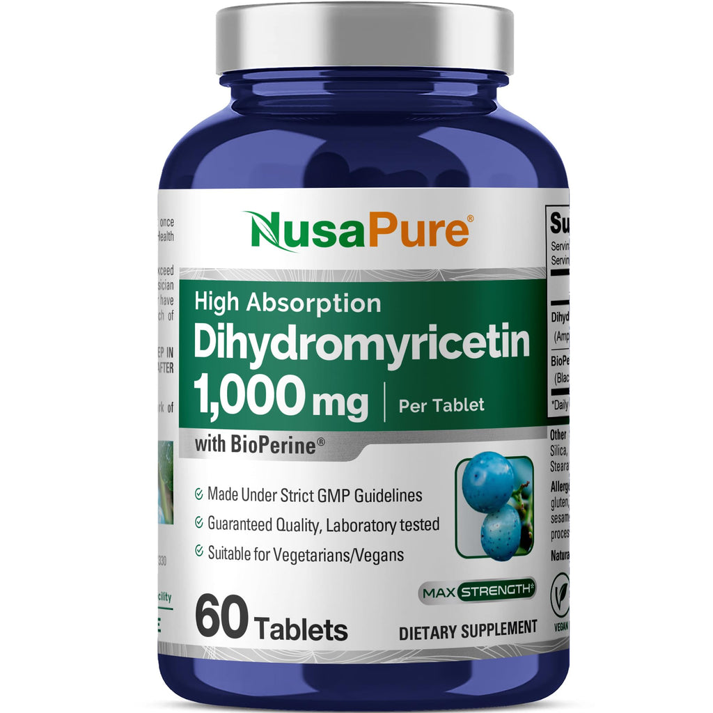 NusaPure Dihydromyricetin (DHM) 1,000mg 60 Veggie Tablets (No GMO & 100% Vegetarian) NusaPureBuy Supplements Australia