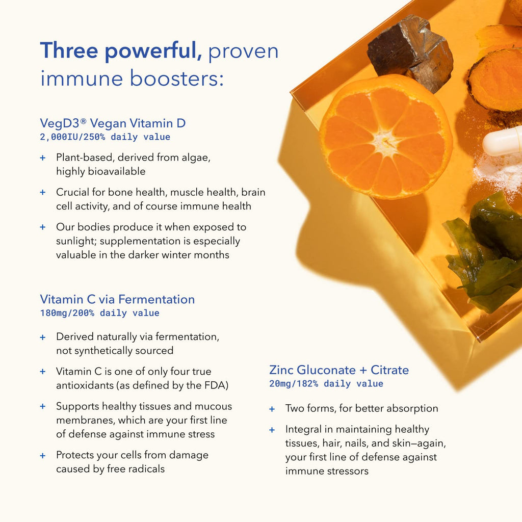 TRU NIAGEN Immune Support Supplement - Daily Defense, Vitamin C from Fermentation, Vegan Vitamin D3 2000 IU, Zinc, Plus Theracurmin (Curcumin) + Multi Award-Winning NAD Boosting Niagen 150mg 60ct TRU NIAGENBuy Supplements Australia