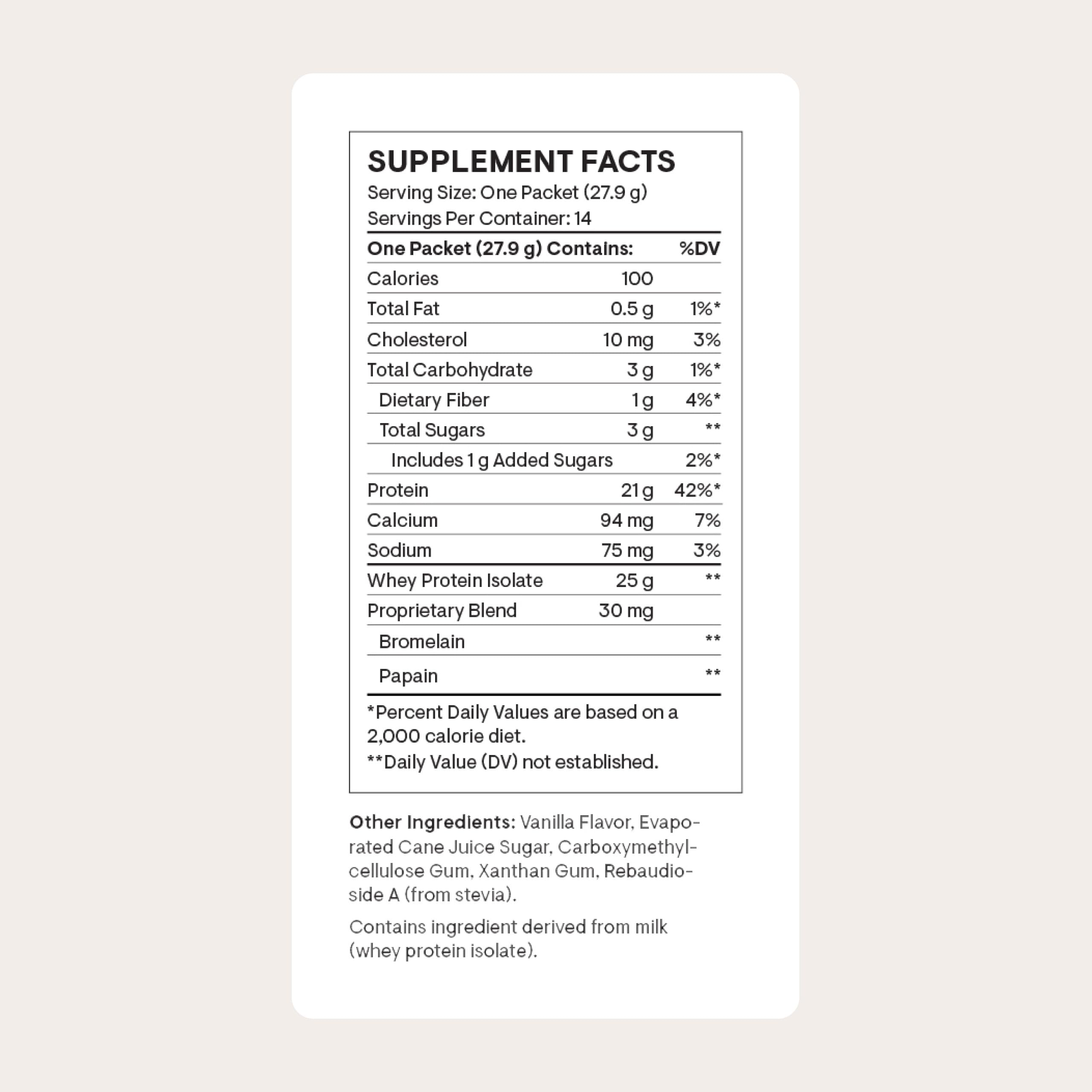 THORNE - Whey Protein Isolate - 21 Grams of Easy-to-Digest Whey Protein Powder - NSF Certified for Sport - Vanilla - 13.79 Ounces - 14 Packets THORNEBuy Supplements Australia