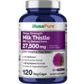 NusaPure Milk Thistle 50:1 Extract, 550 mg Equivalent to 27,500mg 120 Veggie Capsules Non-GMO, Vegan Max Strength - Standardized 80% Silymarin, Bioperine NusaPureBuy Supplements Australia