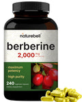 Berberine Supplement 500mg Per Capsule (2,000mg Per Serving) | 240 Veggie Capsules, 97% Pure Berberine HCL – Plant Based, Vegan, Non-GMO NatureBellBuy Supplements Australia