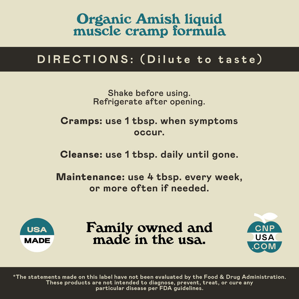 Organic Amish Leg Cramp Relief Liquid 16oz - Natural Muscle and Foot Support Supplement with Apple Cider Vinegar, Ginger, Garlic, Aloe, Fast Cramp Reducing Formula, Certified Organic, Made in USA Complete Natural ProductsBuy Supplements Australia