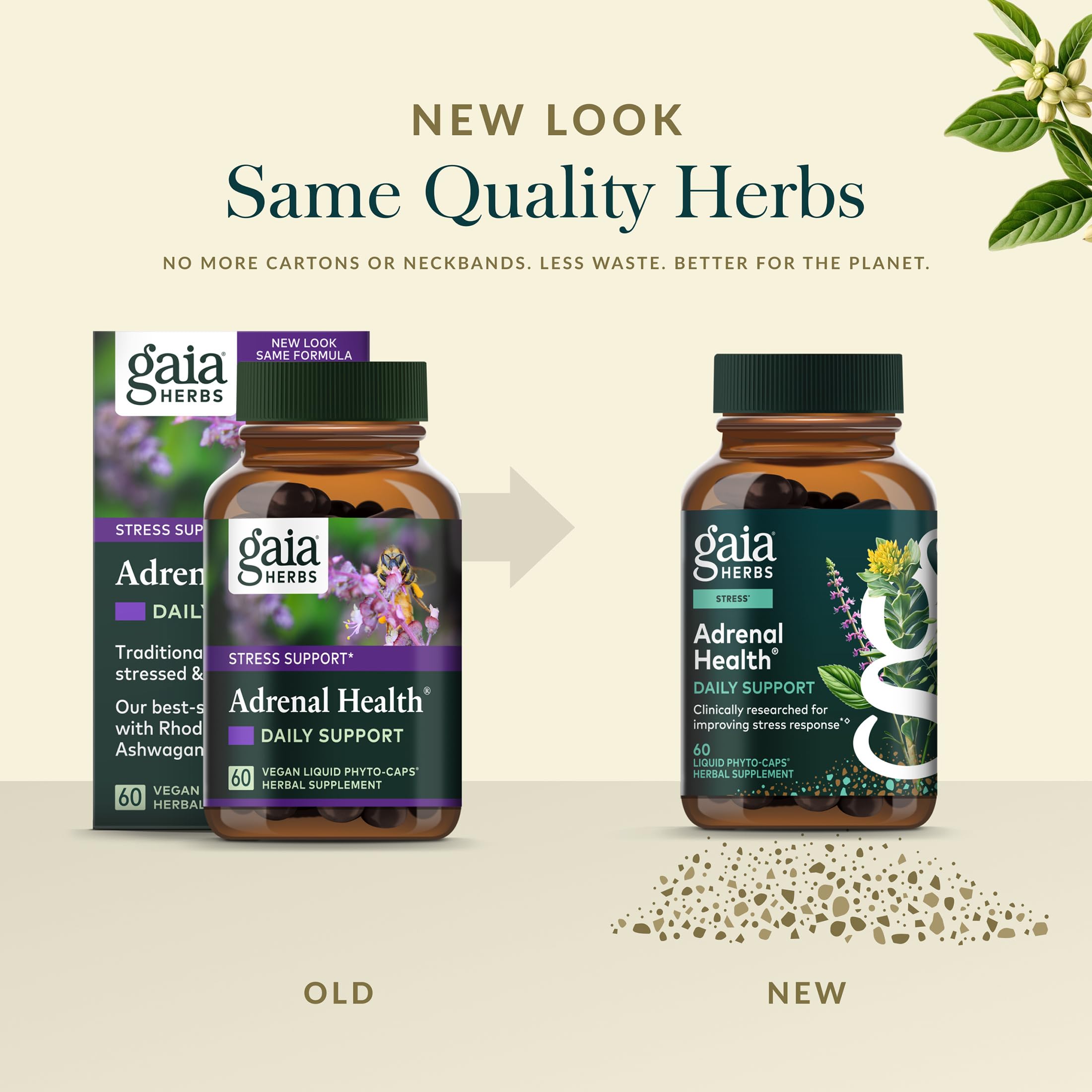 Gaia Herbs Adrenal Health Daily Support - Herbal Supplement with Ashwagandha, Holy Basil & Schisandra - Help Maintain Healthy Energy & Stress Levels* - 60 Vegan Liquid Phyto-Caps (30 Servings) Gaia HerbsBuy Supplements Australia