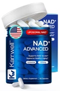Karrwell NAD+ Advanced 500MG Liposomal NAD+ with Resveratrol - NAD Supplement for Men & Women - NMN Alternative for Cellular Energy & Healthy Aging - 60 Capsules, 30 Day Supply KarrwellBuy Supplements Australia