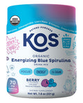 KOS Energizing Blue Spirulina Blend - USDA Certified Organic - B Vitamins, Ashwagandha, Ginseng, Adaptogens, Biotin - Vegan Pre Workout Powder - Caffeinated, Berry Flavored, 28 Servings KOS buy supplements Au