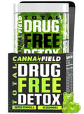 CannaField Total Drug Free Detox gummy supplement packaging with green and black design.