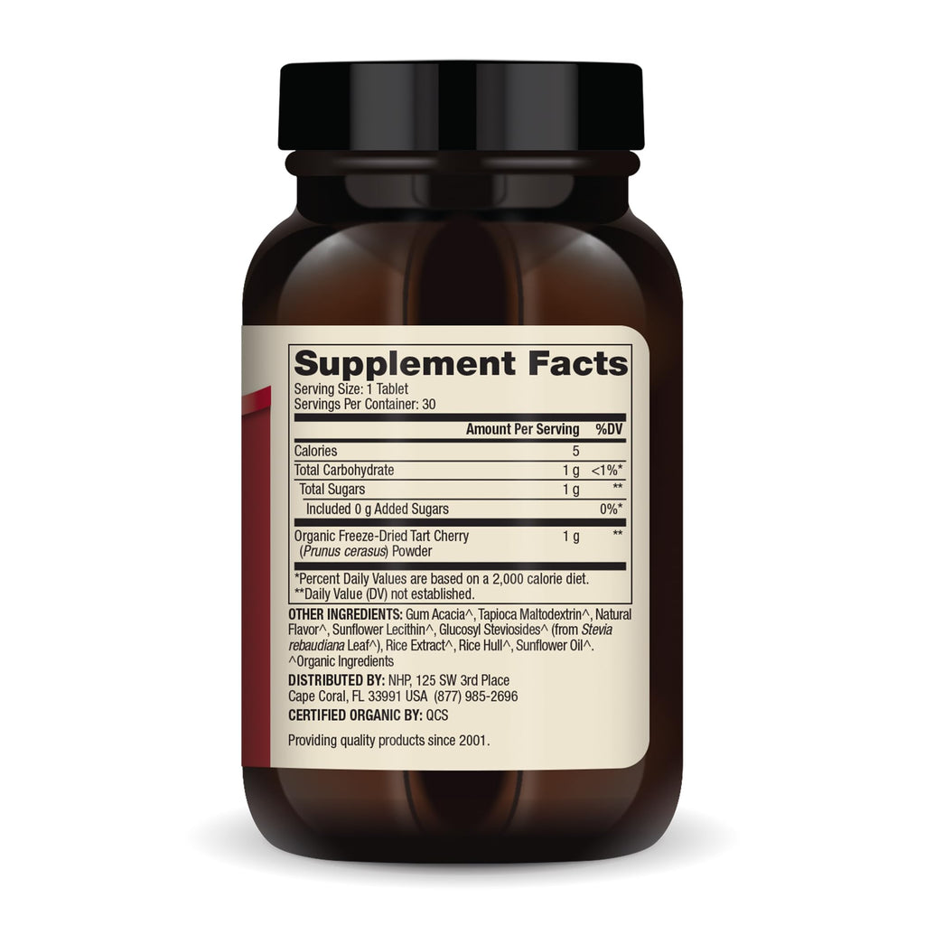 Dr. Mercola Organic Chewable Tart Cherry - Antioxidant Support - Made from Whole-Fruit Montmorency Cherries - USDA Organic - Stevia Sweetened - 30 Tablets Dr. MercolaBuy Supplements Australia