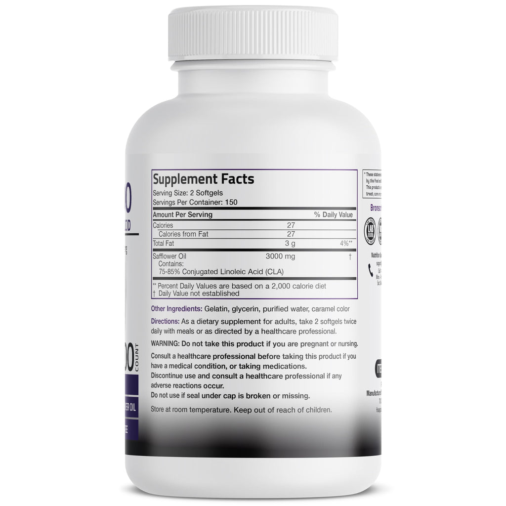Bronson CLA 3000 Extra High Potency Supports Healthy Weight Management Lean Muscle Mass Non-Stimulating