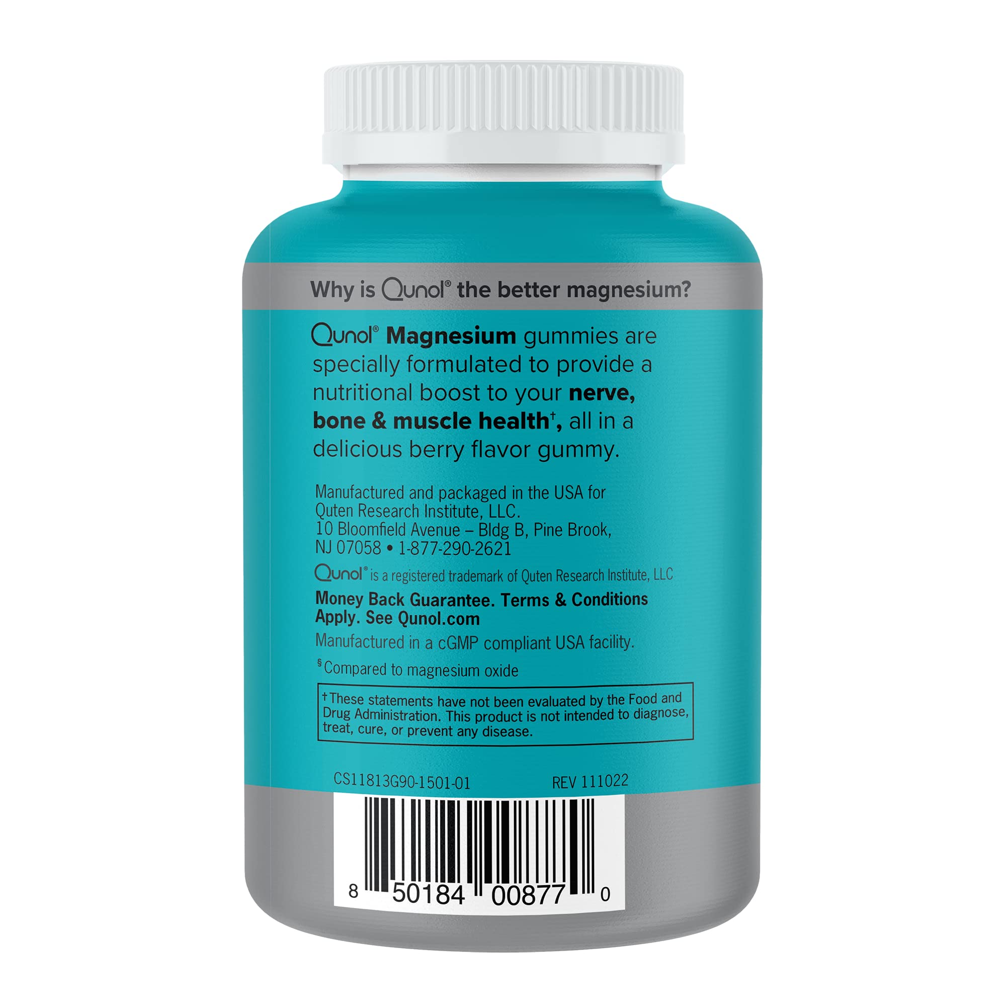 Qunol Magnesium Gummies for Adults, 200mg Elemental Magnesium (from 1,750mg Magnesium Citrate), High Absorption Magnesium Supplement, Supports Nerve, Bone and Muscle Health, Vegetarian, 90 Count QunolBuy Supplements Australia