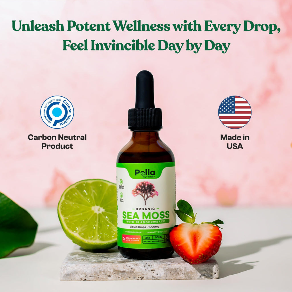 Organic Sea Moss Drops - 1000mg Irish Sea Moss - 4X Stronger than Sea Moss Gel Pella NutritionBuy Supplements Australia