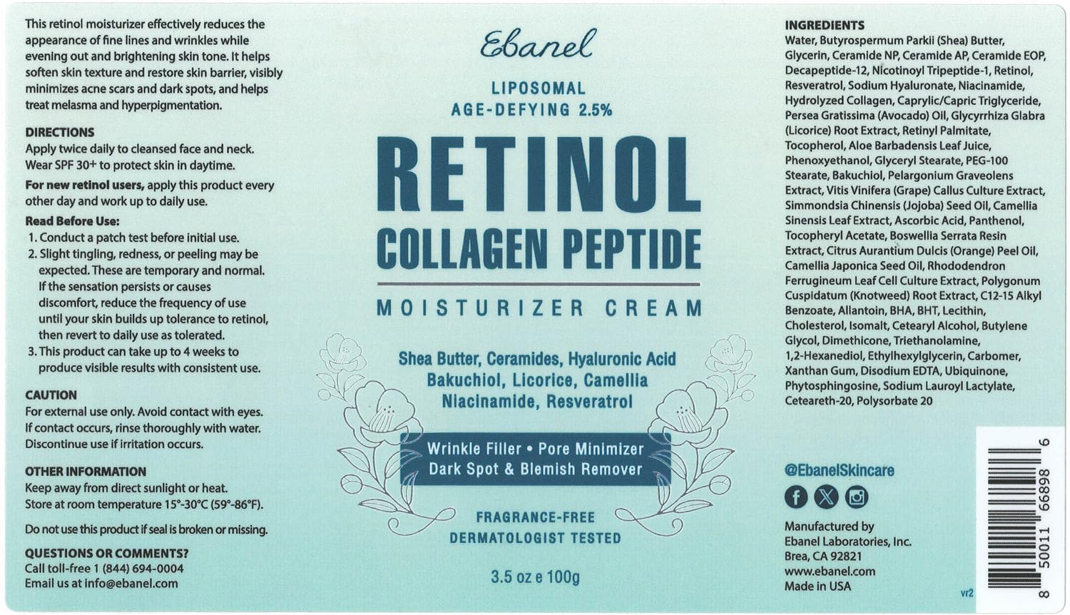 Ebanel Bundle of 2.5% Retinol Moisturizer and Serum Ebanel buy supplements Au