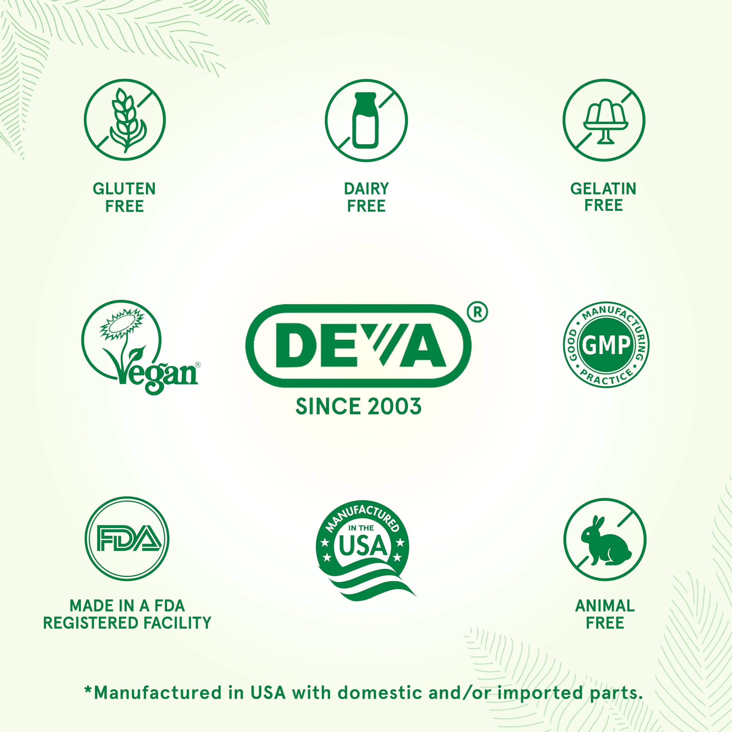 DEVA Vegan Probiotic Supplement - Pre, Pro, and Postbiotics for Digestive Health, 5 Billion CFU, Soil-Based, Spore-Forming, Dairy Free, FOS Prebiotics