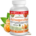 UDAF Certified Organic Ashwagandha with Black Pepper, 1965mg - Extra Strength for Stress, Sleep, Mood, Thyroid, Energy, Hair, Vegan Pure Root Extract Powder Supplement for Men and Women | 180 Capsules NATURE'S BRANCHBuy Supplements Australia