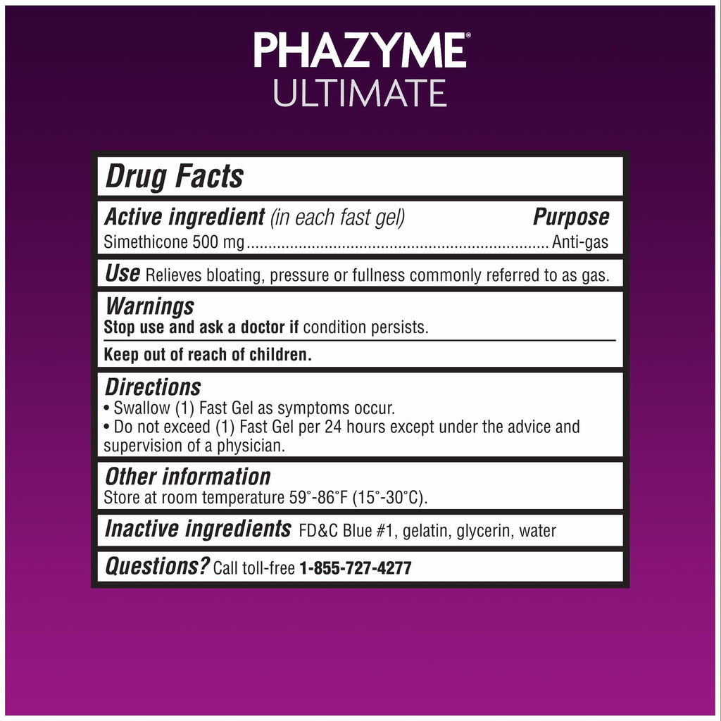 Phazyme Ultimate Strength Anti-Gas 500 mg Simethicone Gas Relief for Adults, Fast Gels Quickly Ease Bloating, Pressure and Discomfort, 20 Count Phazyme buy supplements Au