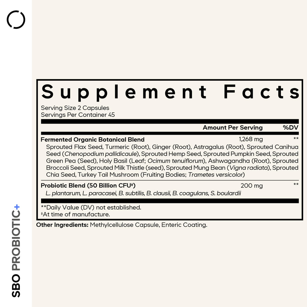 Codeage SBO Probiotics, 50 Billion CFUs Per Serving, Multi Strain Soil Based Organisms Blend and Organic Fermented Botanical Blend, Shelf-Stable, 90 Capsules CodeageBuy Supplements Australia
