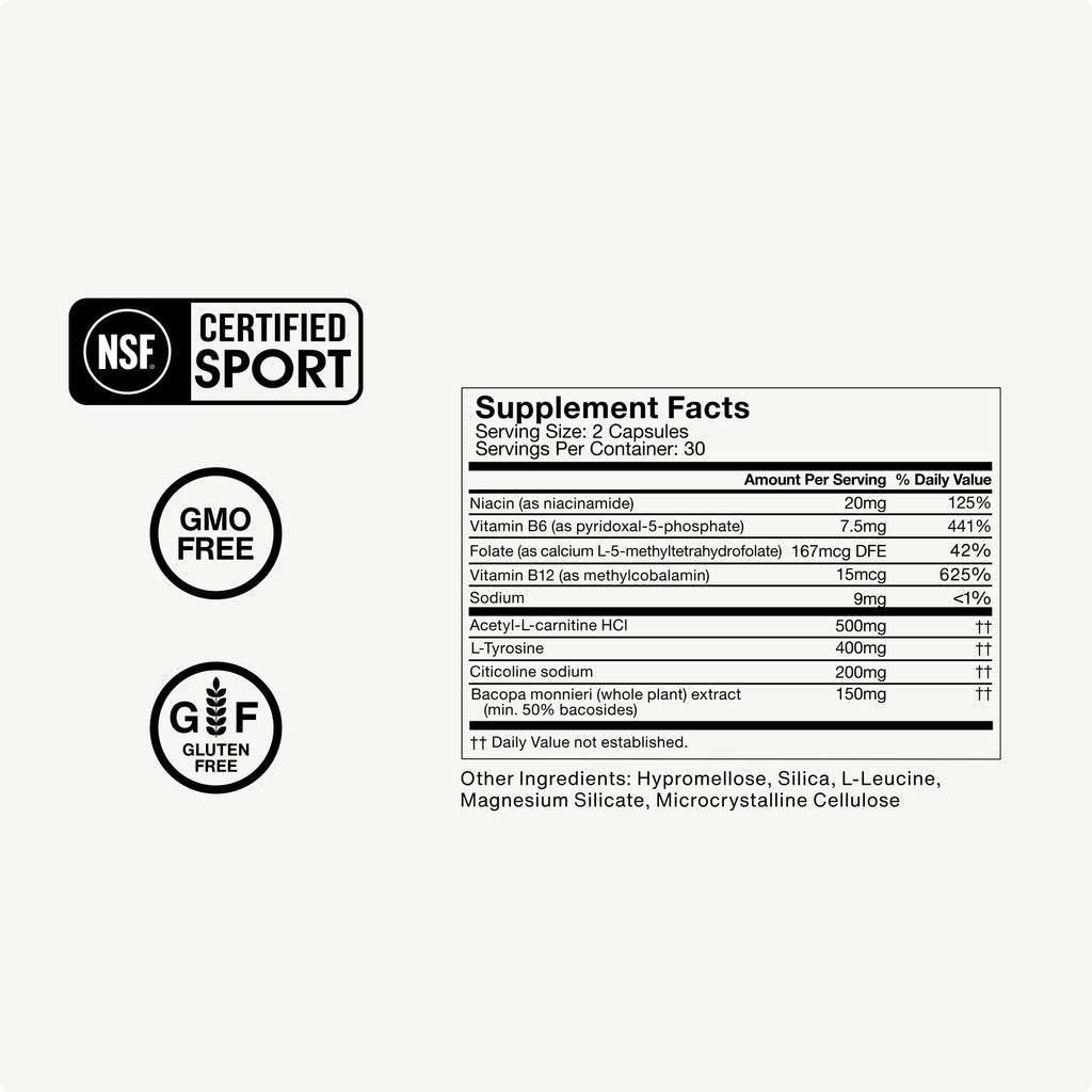 Momentous Brain Drive Nootropic Supplement - Brain Supplement for Memory & Focus Support - NSF Certified for Sport - GMO- & Gluten-Free - 30 Servings MomentousBuy Supplements Australia