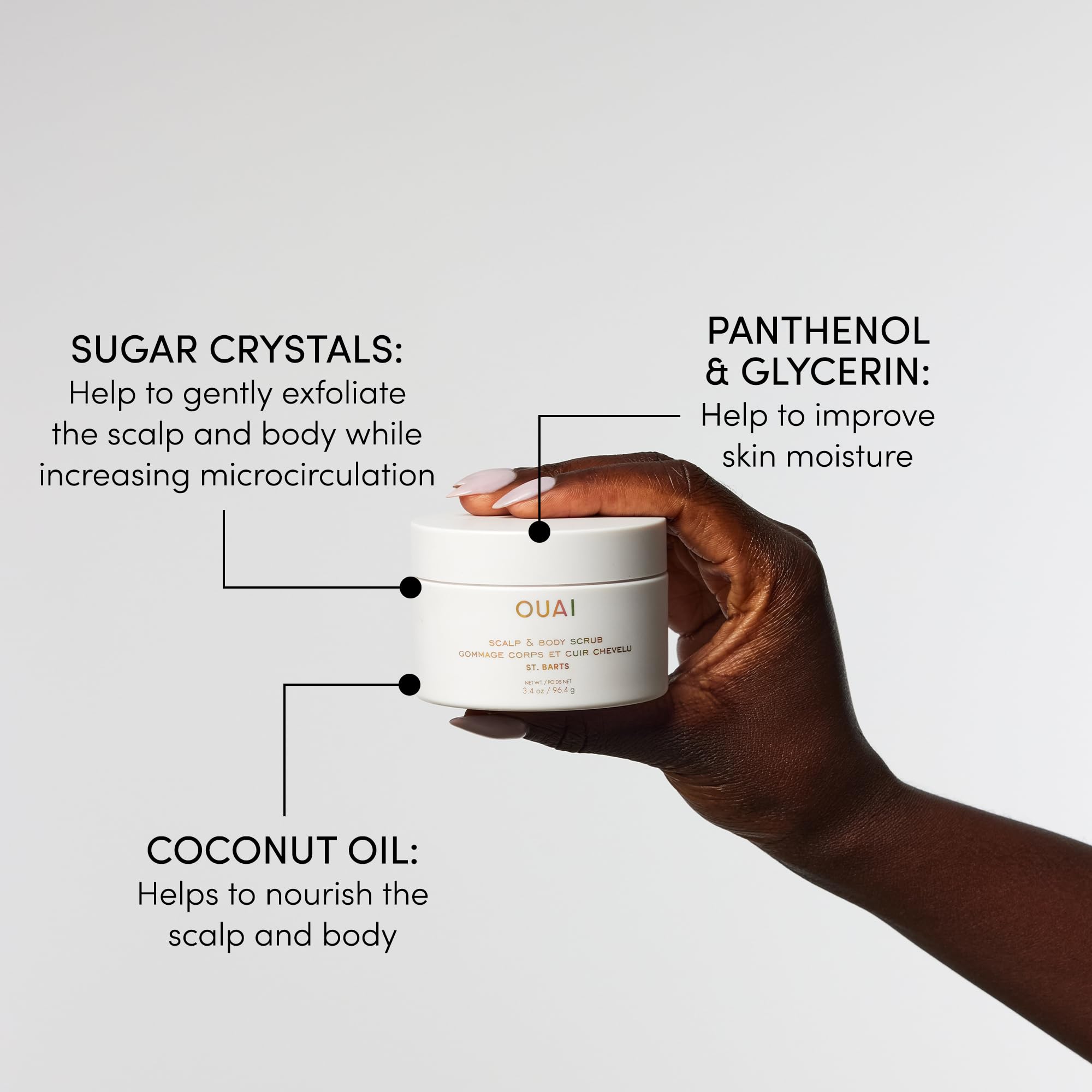 OUAI St. Barts Travel Bundle - Includes Travel Size Scalp & Body Scrub, Foaming Shower Gel, Hydrating Cream, and Hair & Body Mist (4 Count, 3.4 Oz/3.4 Oz/3 Oz/3.3 Oz) OUAIBuy Supplements Australia