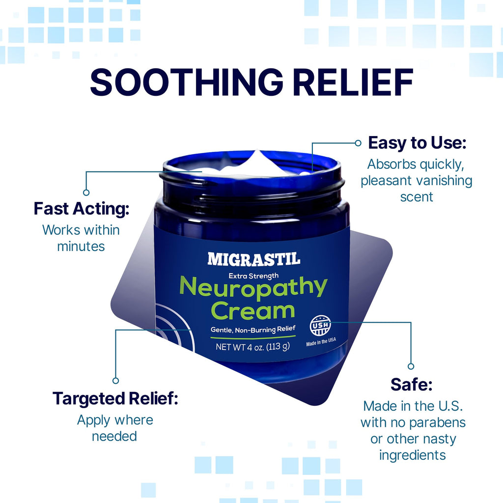 Basic Vigor Migrastil Extra Strength Neuropathy Cream (4 oz) and PainBlock Roll-On (3 oz) Bundle Basic VigorBuy Supplements Australia