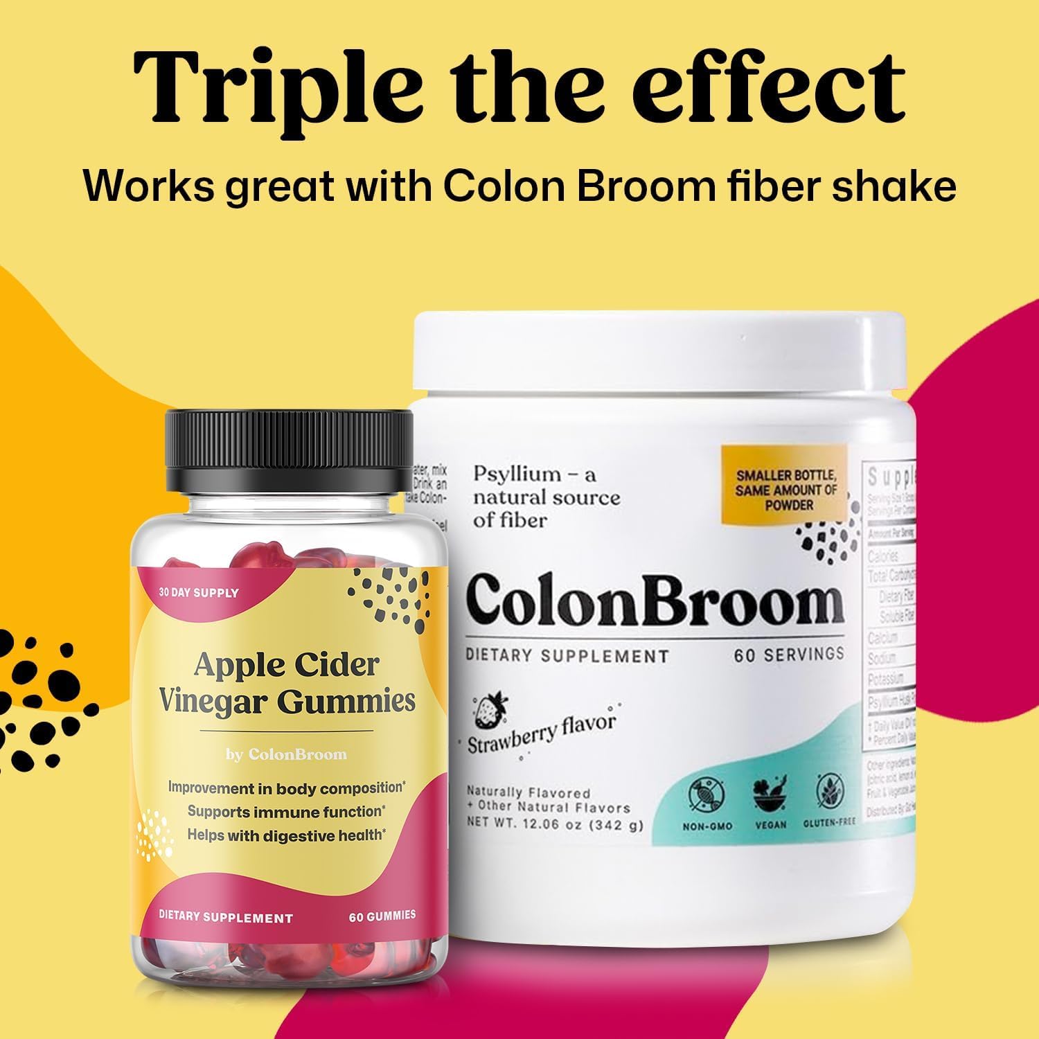 ColonBroom Apple Cider Vinegar Gummies for Women, 60 Gummies, 30 Day Supply, Vegan, Non-GMO Supplement – Supports Body Composition, Boost Metabolism & Improves Digestive Wellness ColonBroomBuy Supplements Australia