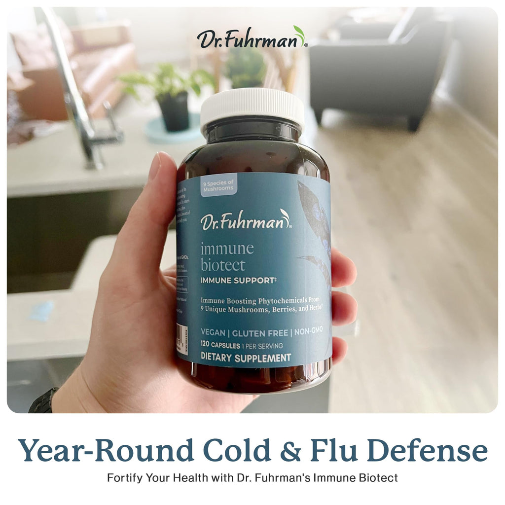 Dr. Fuhrman All Natural Immune Support Supplement | Whole-Food Derived Vitamin for Immunity Defense | Organic Mushrooms, & Berries | Organic Lion’s Mane, Maitake, Reishi, and Elderberry | 120 Caps Dr. Fuhrman buy supplements Au