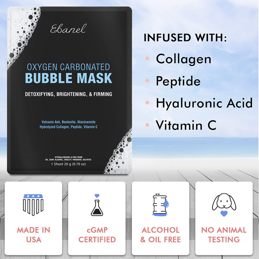 Ebanel Bundle of 15-Pack Collagen Face Mask, and 10-Pack Carbonated Bubble Clay Mask Ebanel buy supplements Au