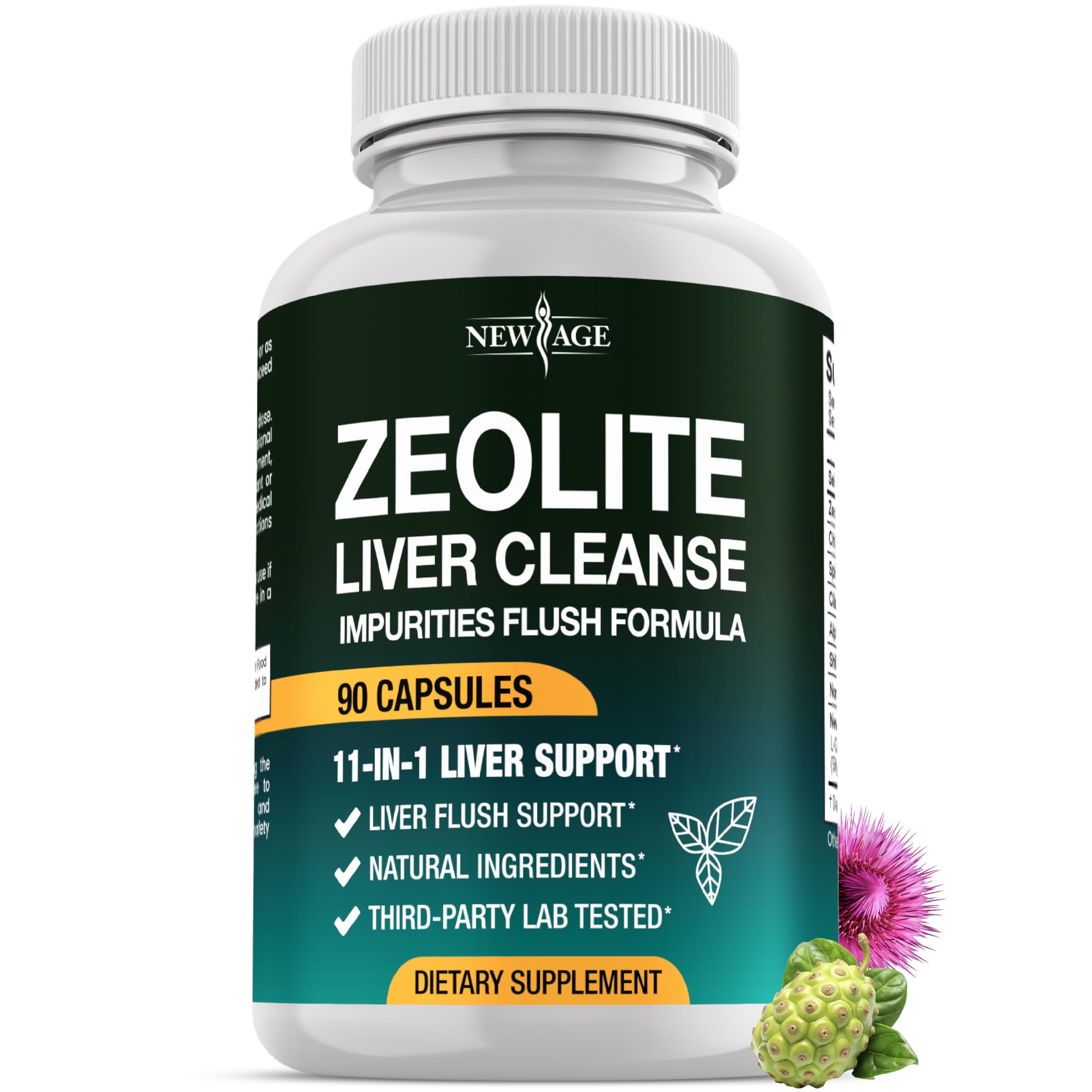 NEW AGE Liver Cleanse & Repair - Help Support Gut Health, and Energy - Zeolite for Adults with Noni, Glutathione, NAC, Chlorella, Spirulina, ALA, Cilantro, Milk Thistle & Shilajit - 60 Count NEW AGE buy supplements Au