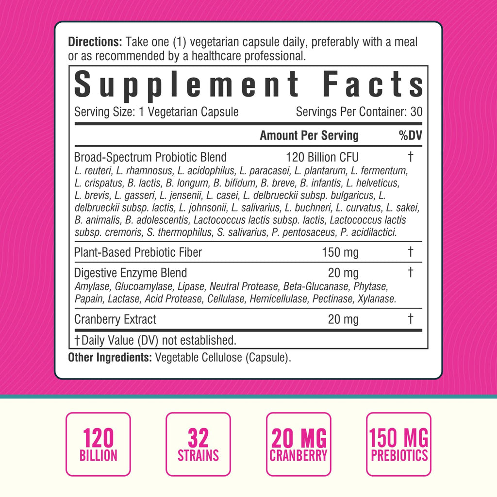 NordVida Women's Probiotic, 120 Billion & 32 Strains, Shelf Stable Probiotic for Gut NordvidaBuy Supplements Australia