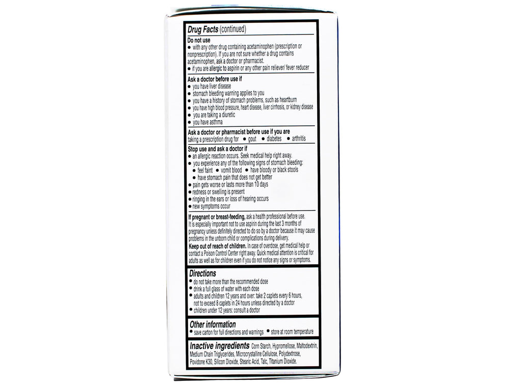 Vanquish Extra Strength Pain Reliever Headache Relief Aspirin Acetaminophen Caffeine 100 Coated Caplets (Pack of 2) VanquishBuy Supplements Australia