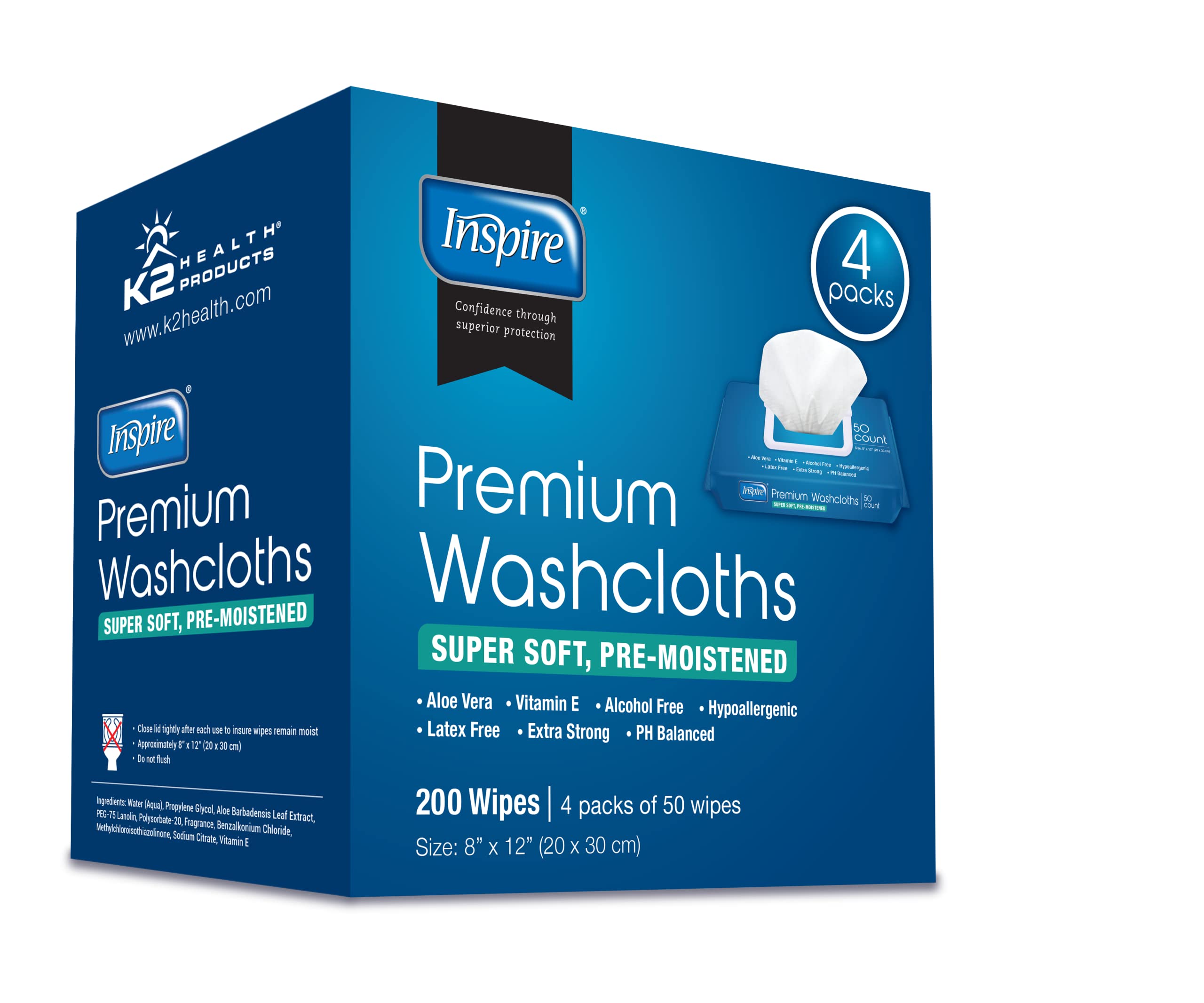 Inspire Adult Wet Wipes, Adult Wash Cloths, Adult Wipes for Incontinence InspireBuy Supplements Australia