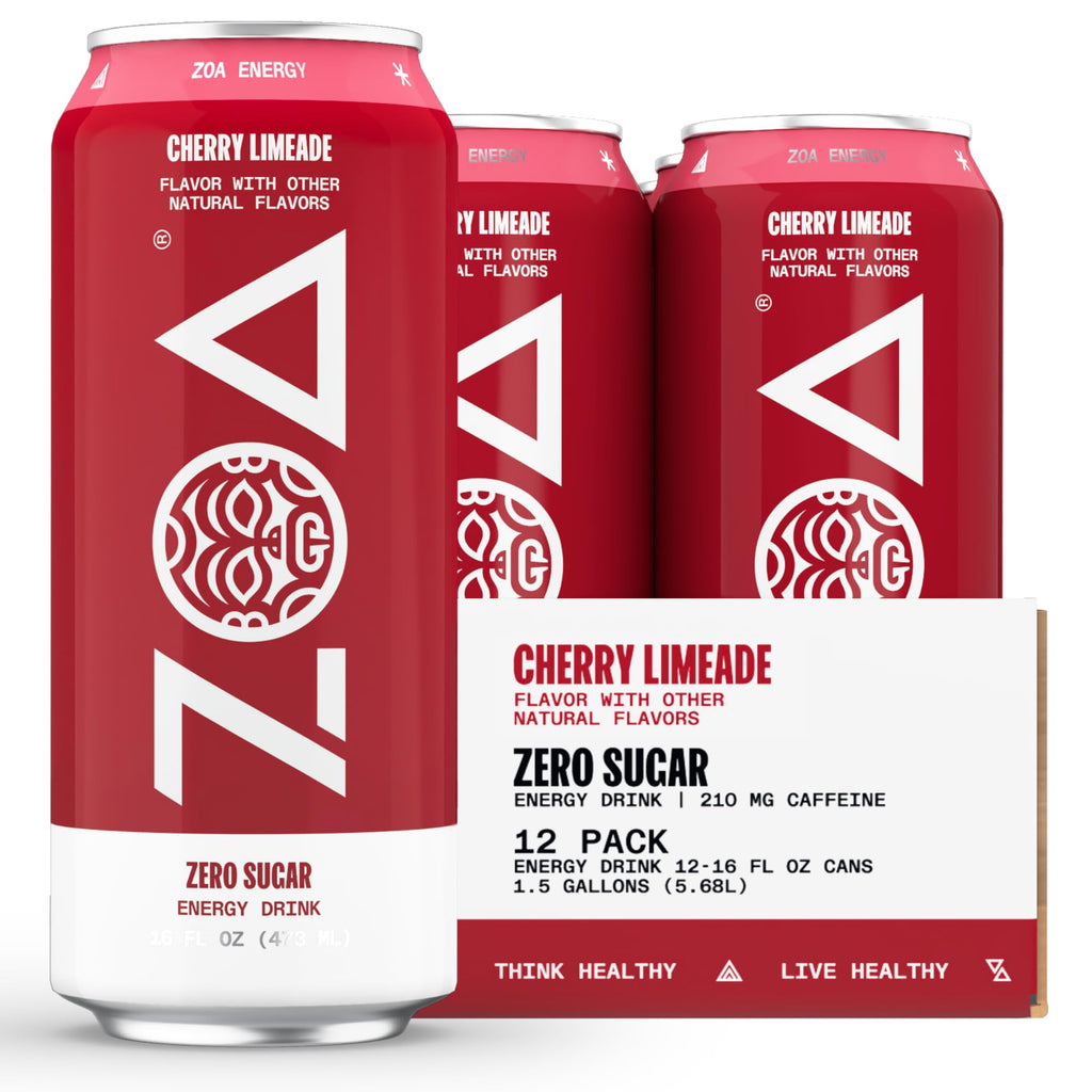 ZOA Energy Drink & Pre-Workout Powder Bundle, Cherry Limeade