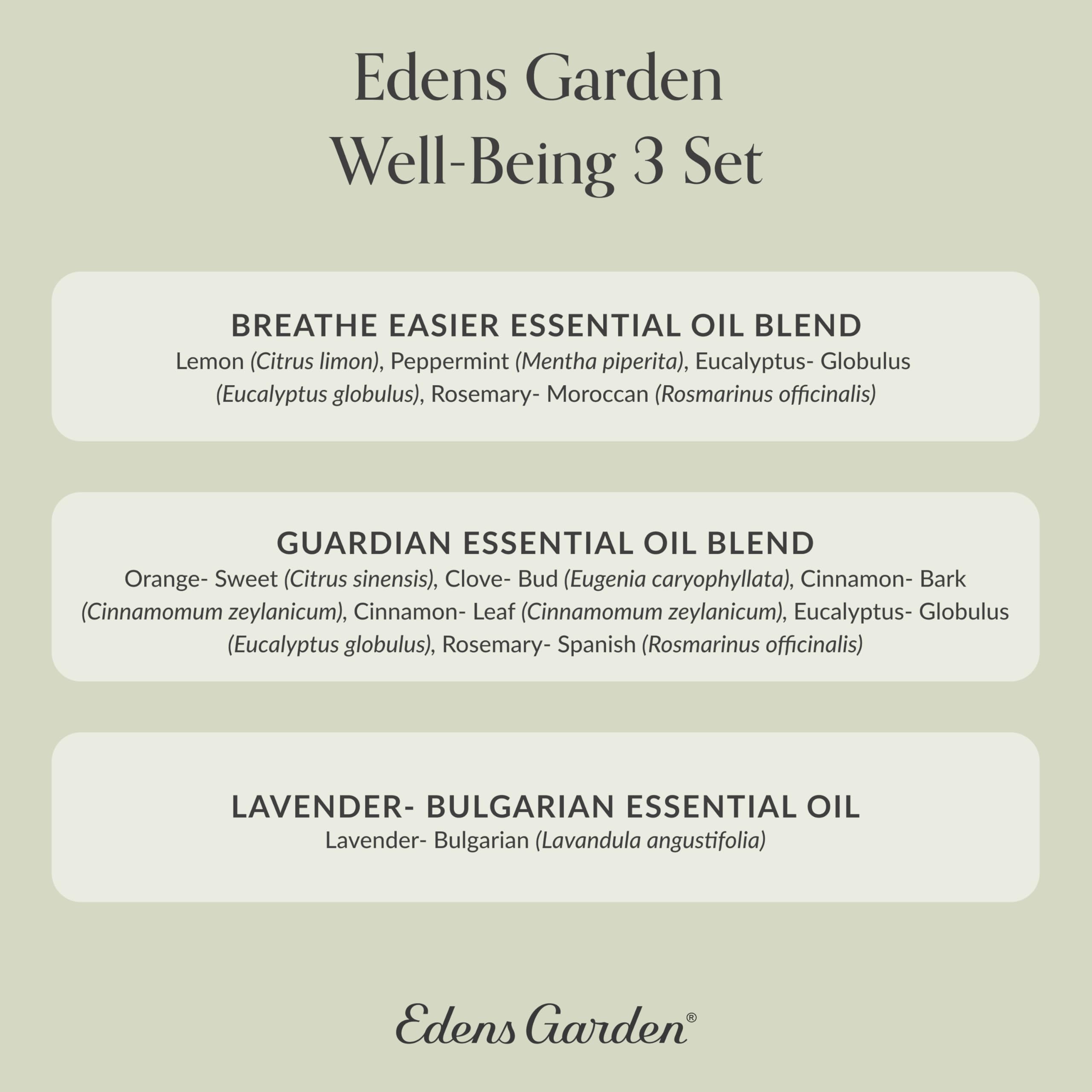 Edens Garden Essential Oil Well-Being Set, 3 Pure Essential Oils for Diffusers for Home Edens GardenBuy Supplements Australia