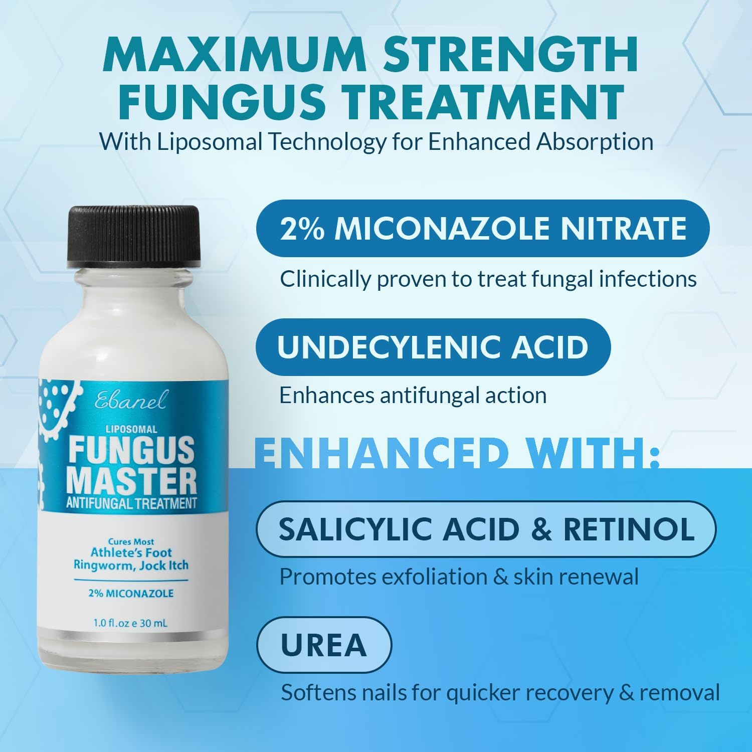 Ebanel Antifungal Cream Miconazole Athletes Foot Treatment, Cures Fungal Infection Leading to Nail Fungus, Jock Itch Cream with Undecylenic Acid, Tea Tree & Manuka Oil, Fast Itch Relief for Ringworm Ebanel buy supplements Au