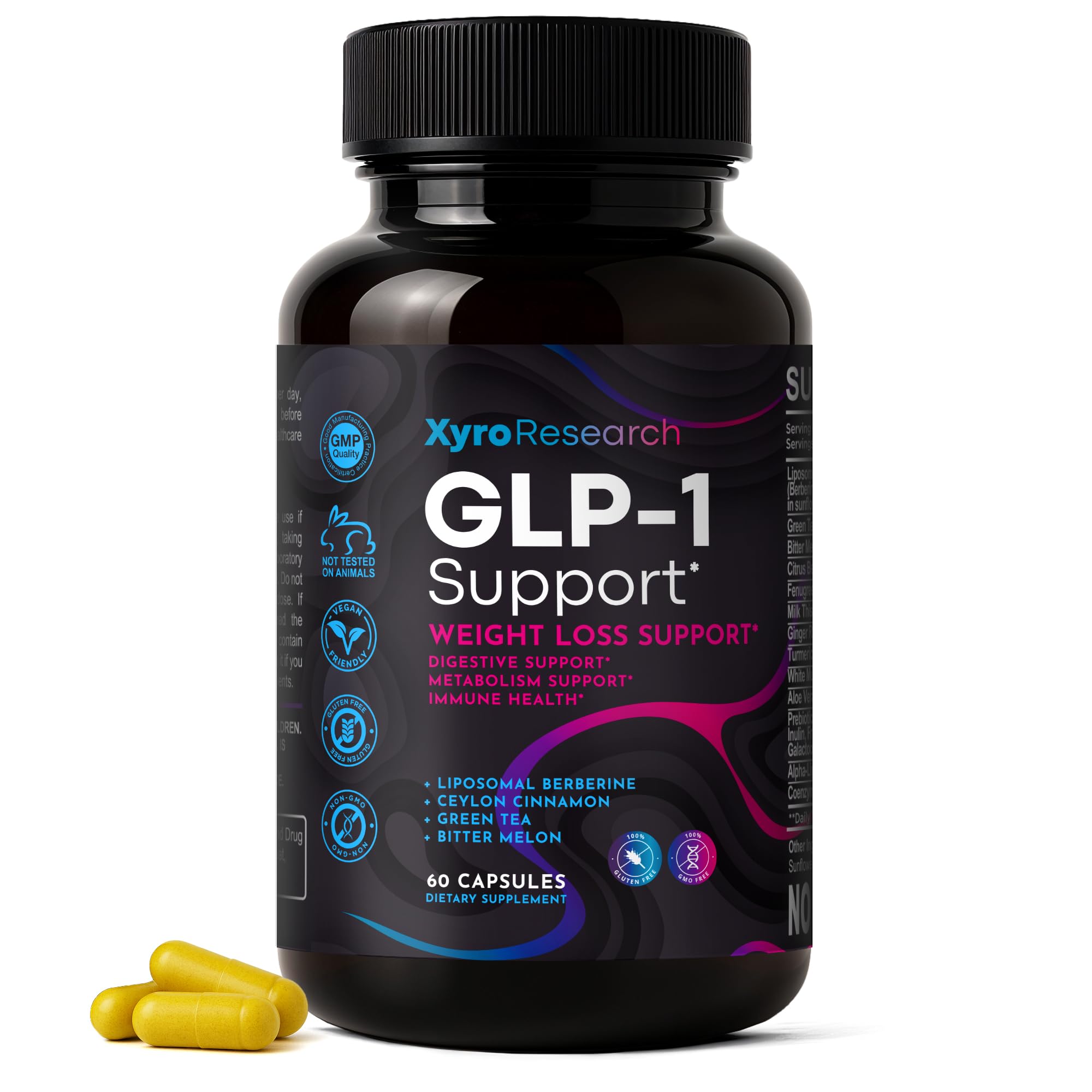 Xyro Research GLP-1 Support Weight Loss Supplement - Appetite Suppressant & Metabolism Booster to Support Natural Hunger Control Curb Cravings Burn Fat & Gut Wellness Xyro ResearchBuy Supplements Australia