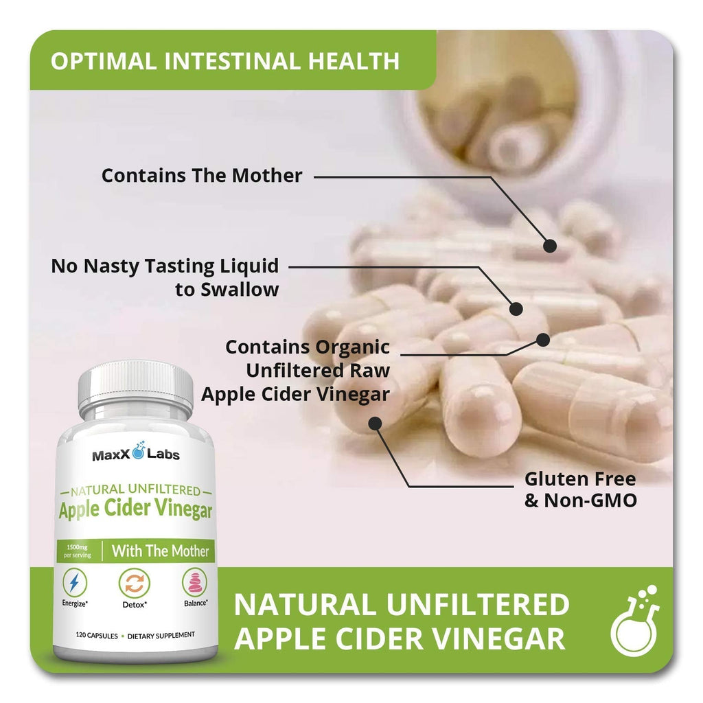 Apple Cider Vinegar Capsules with The Mother - Healthy Keto Diet Supplements MaxX LabsBuy Supplements Australia