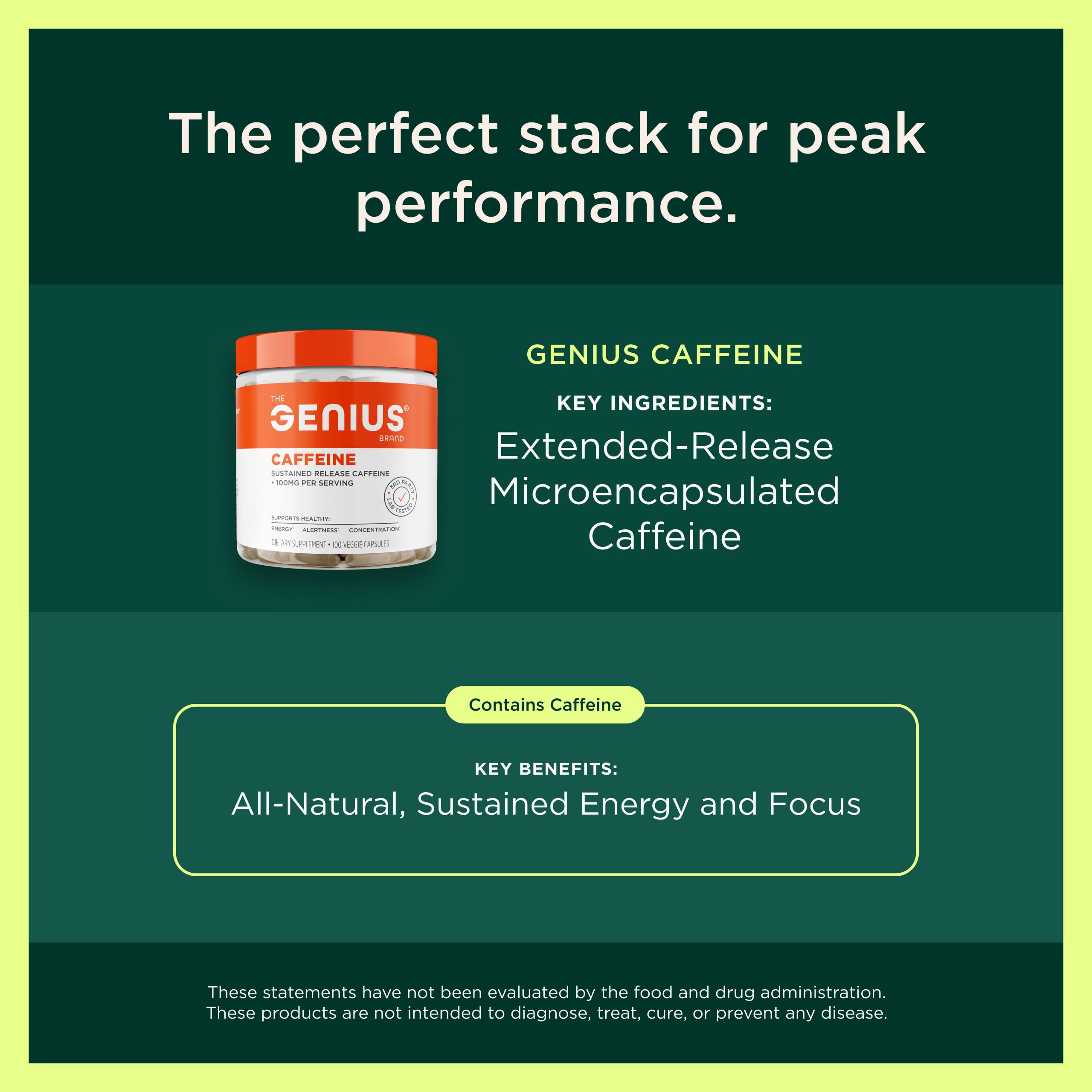 Genius Thermogenic Fat Burner, 60 Diet Veggie Pills - Weight Loss & Metabolism Supplement, Appetite Suppressant & Energy Booster - Caffeine-Free Nootropic Focus & Brain Boost - Ashwagandha & TeaCrine The Genius BrandBuy Supplements Australia