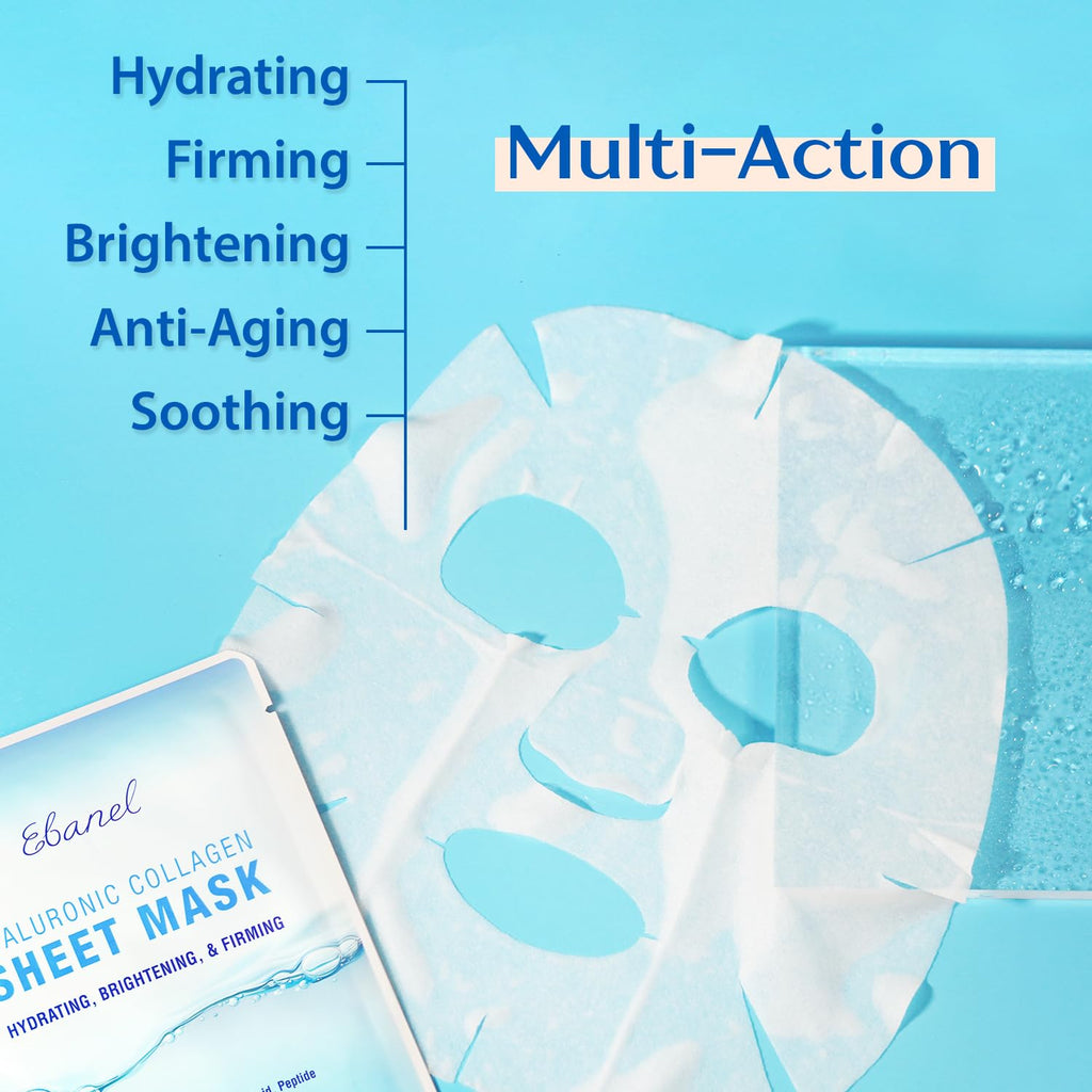 Ebanel Bundle of Gentle Exfoliating Face Scrub Peeling Gel 4.12 Oz, and 15 Pack Collagen Face Mask Ebanel buy supplements Au