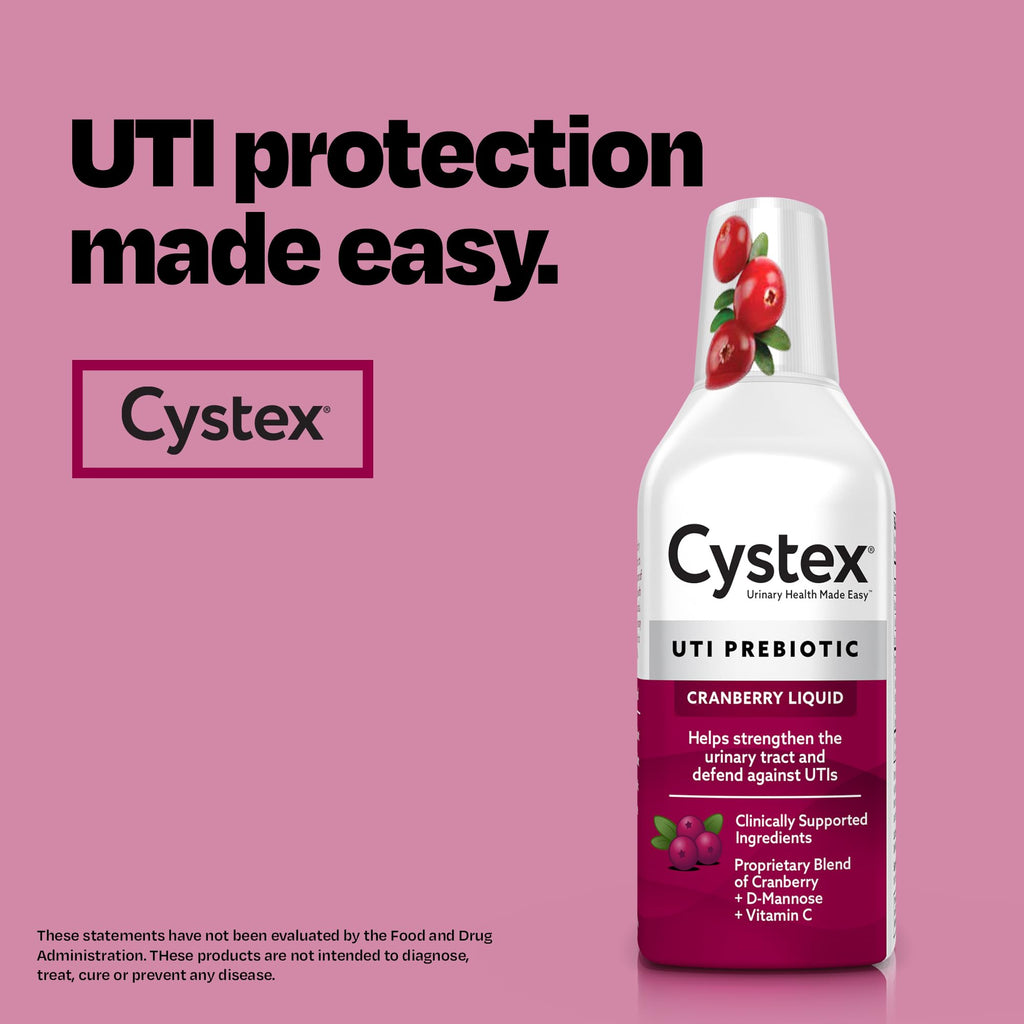 Cystex Urinary Tract Infection Support & Prevention - Cranberry Prebiotic Supplement with D-Mannose & Vitamin C for UTI Protection & Urinary Health Maintenance - 7.6 fl oz (Pack of 2) CystexBuy Supplements Australia