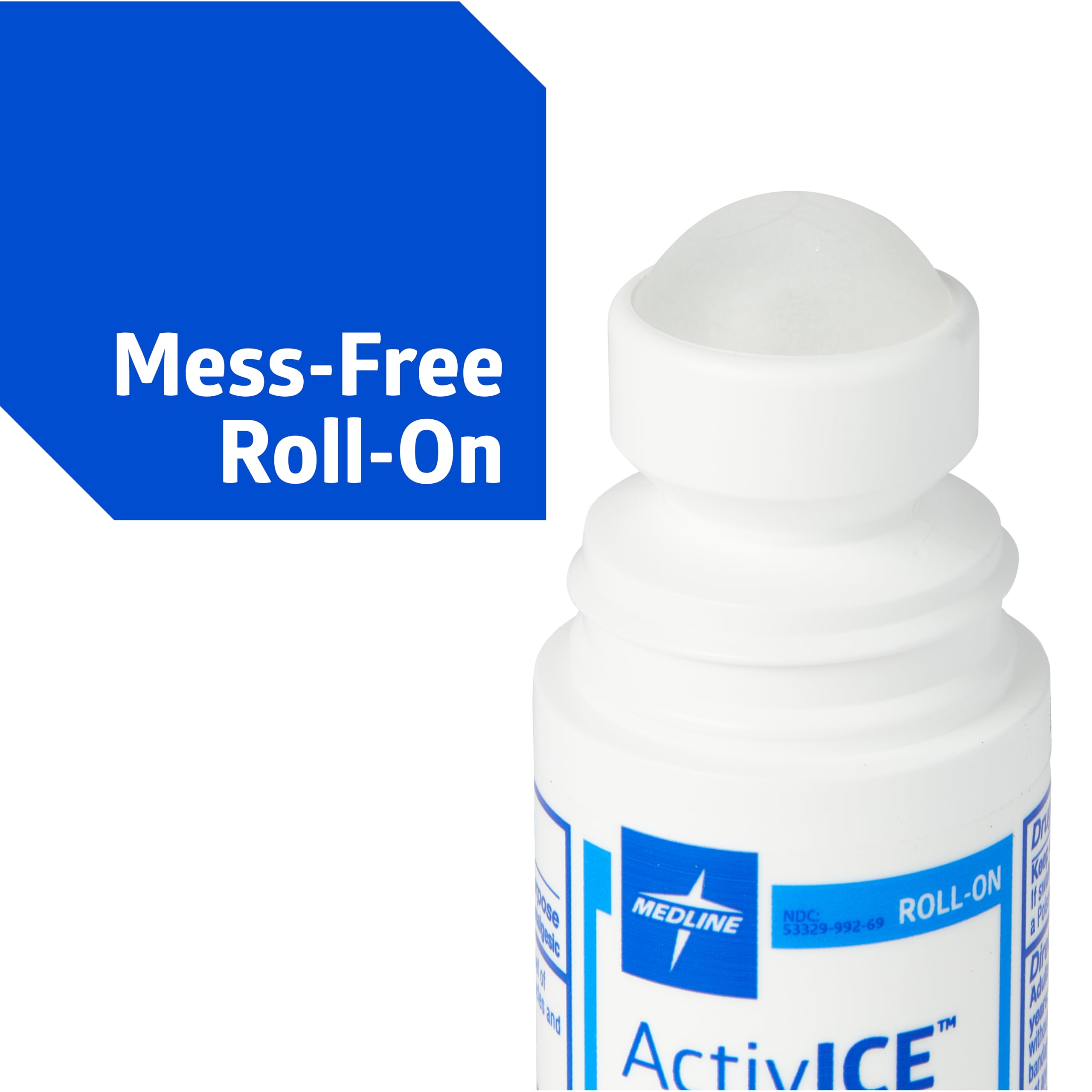 Medline ActivICE Roll-On Cooling Gel, Topical Pain Relief for Arthritis, Joint, Muscle, Back & Body Aches & Pain, 3 oz (3 Count) MedlineBuy Supplements Australia