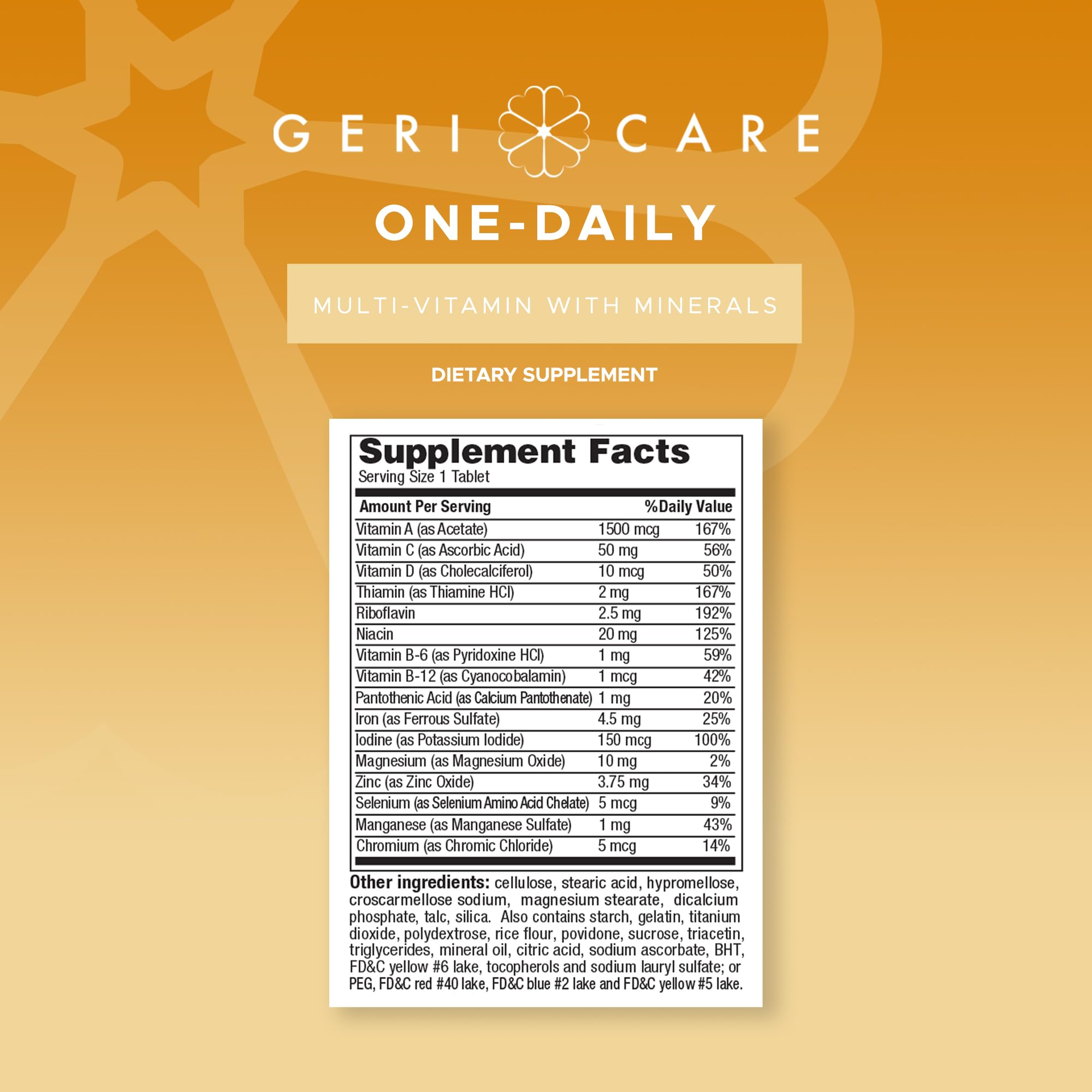 One-Daily Multivitamins with Minerals for Men & Women (100 Tablets) by GeriCare| High-Potency Multi-Vitamin & Multimineral Dietary Supplement for Immunity, Energy| Complete Daily Nutritional Support GeriCareBuy Supplements Australia