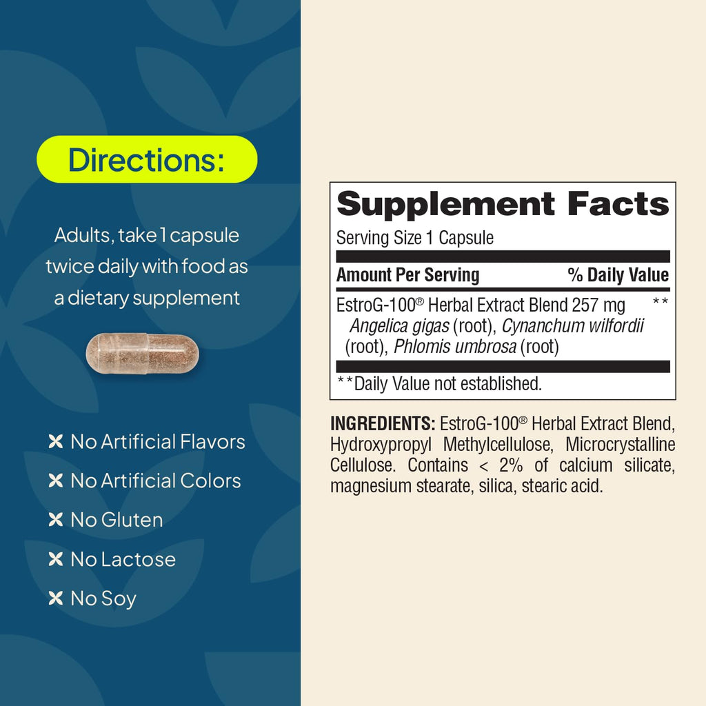 Nature's Wonder Not Today Hormones Perimenopause and Menopause Support Supplement for Women with Estro-G100, Supports Hot Flashes and Night Sweats 60 Vegetarian Capsules, 60 Day Supply Nature's WonderBuy Supplements Australia