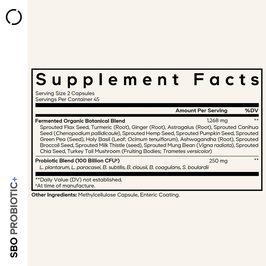 Codeage SBO Probiotics, 100 Billion CFUs Per Serving, Multi Strain Soil Based Organisms Blend and Organic Fermented Botanical Blend, Shelf-Stable, 90 Capsules CodeageBuy Supplements Australia