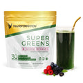 Transformation Super Greens Superfood Green Juice Powder - Immune & Energy Support | Natural Ingredients | Detoxifying & Alkalizing Minerals - Spirulina, Chlorella, Wheatgrass, Spinach, Alfalfa SPR BODYBuy Supplements Australia