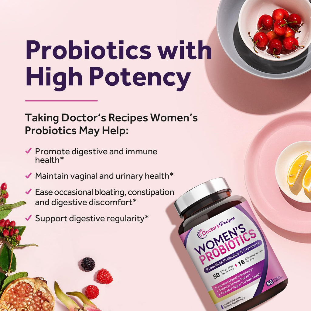 Doctor's Recipes Women’s Probiotic, 60 Caps 50 Billion CFU 16 Strains, with Organic Doctor's RecipesBuy Supplements Australia