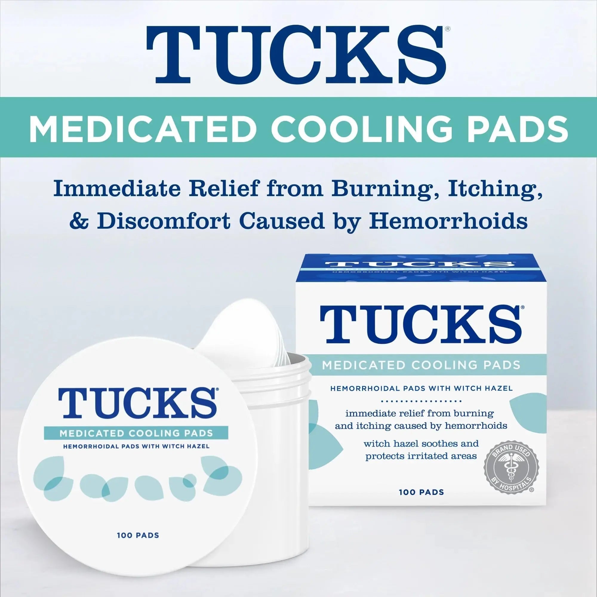 TUCKS Medicated Cooling Pads, 100 Count – Hemorrhoid Pads with Witch Hazel, Cleanses Sensitive Areas, Protects from Irritation, Hemorrhoid Treatment, Medicated Pads Used by Hospitals TUCKSBuy Supplements Australia