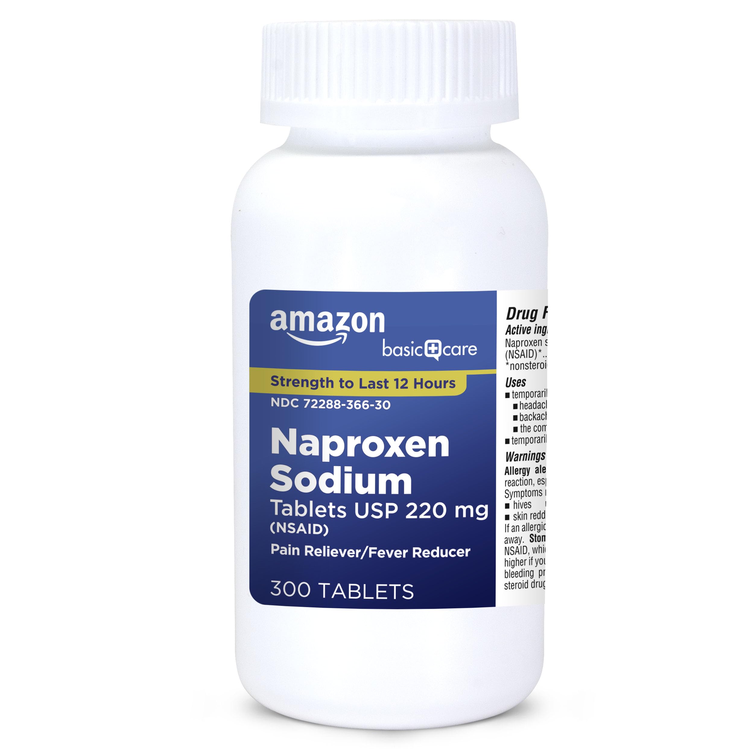 Amazon Basic Care Naproxen Sodium Tablets 220 mg, Pain Reliever/Fever Reducer (NSAID), 12-Hour Relief for Headache, Backache, Menstrual Pain, Muscle Aches, Arthritis, 300 Count Amazon Basic Care buy supplements Au