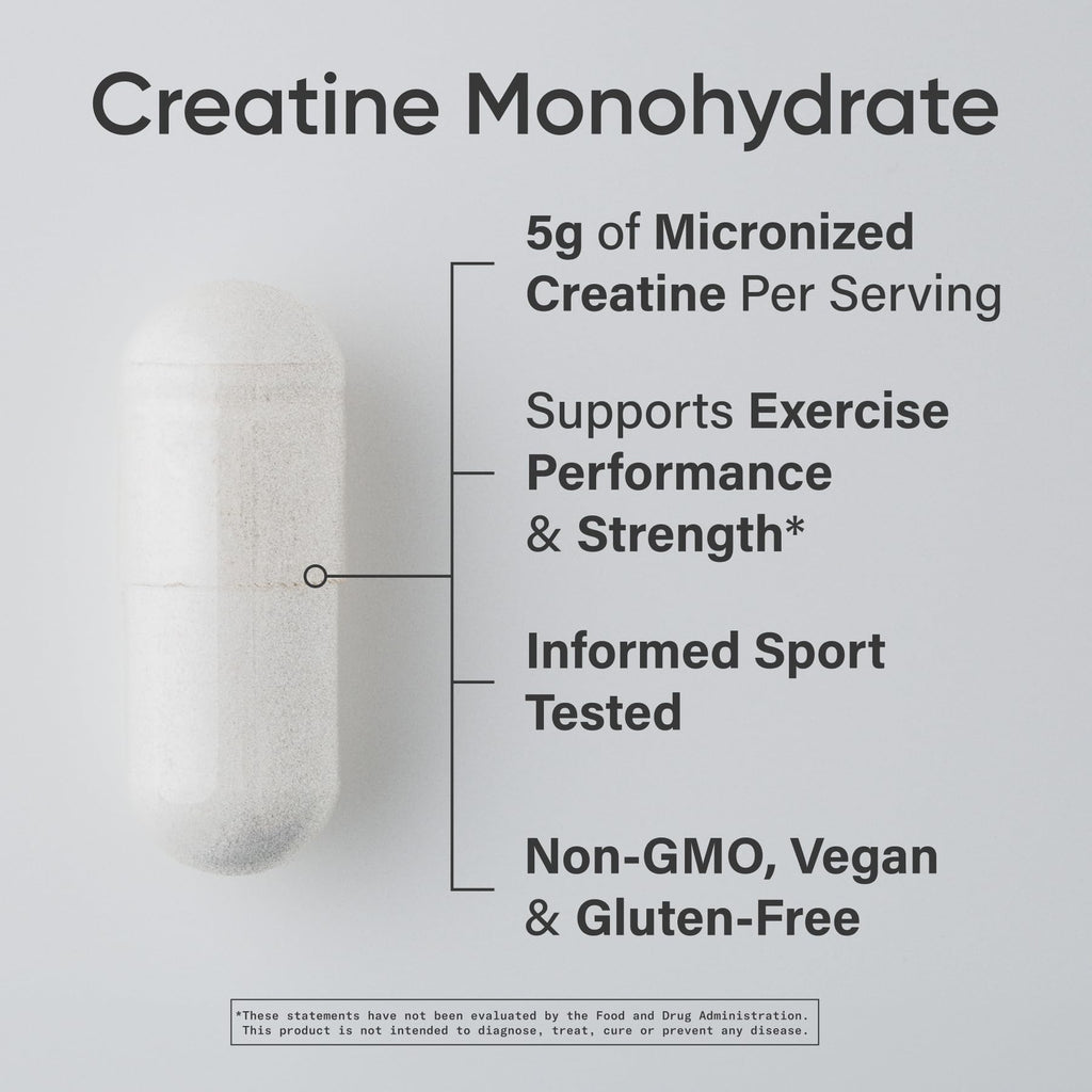 Sports Research® Creatine Monohydrate Capsules - Supports Workout Recovery, Lean Muscle gain, Performance and Strength* - Non-GMO, Vegan Certified - 5g per Servings - 30 Servings Sports Research buy supplements Au