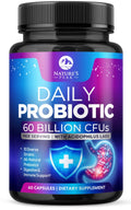 Probiotics 60 Billion CFU - 10 Strains + Digestive Enzymes & Prebiotics - Best Probiotic for Women & Men, Supports Immune, Gut Health, Occasional Constipation, Diarrhea, Gas & Bloating - 60 Capsules Nature's PeakBuy Supplements Australia