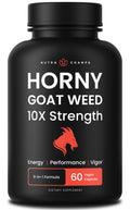 NutraChamps Horny Goat Weed, 1000mg Epimedium Energy Supplement, 10X Strength Icariin, Ginseng, Tribulus & Maca Pills for Women & Men, Enhanced Absorption with Black Pepper, 60 Vegan Capsules NutraChampsBuy Supplements Australia