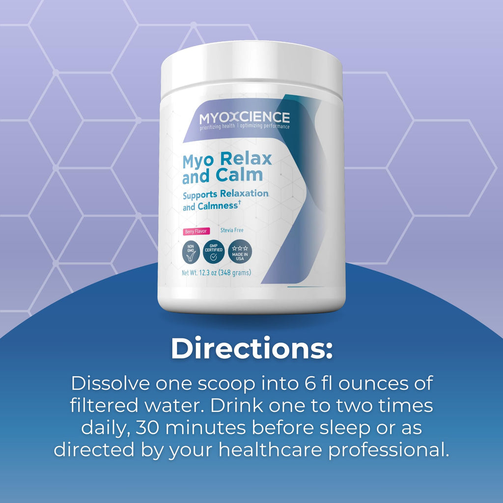 MYOXCIENCE Myo Relax & Calm | Myo-Inositol, L-Theanine, Taurine, Magnesium & GABA | Supports Sleep, Neurotransmitter & Hormone Support (Berry Flavor) (60 Servings) MYOXCIENCE buy supplements Au