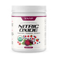 SNAP Nitric Oxide supplement container with mixed berry flavor on a white background
